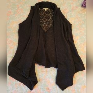 Black Lace Sweater Vest